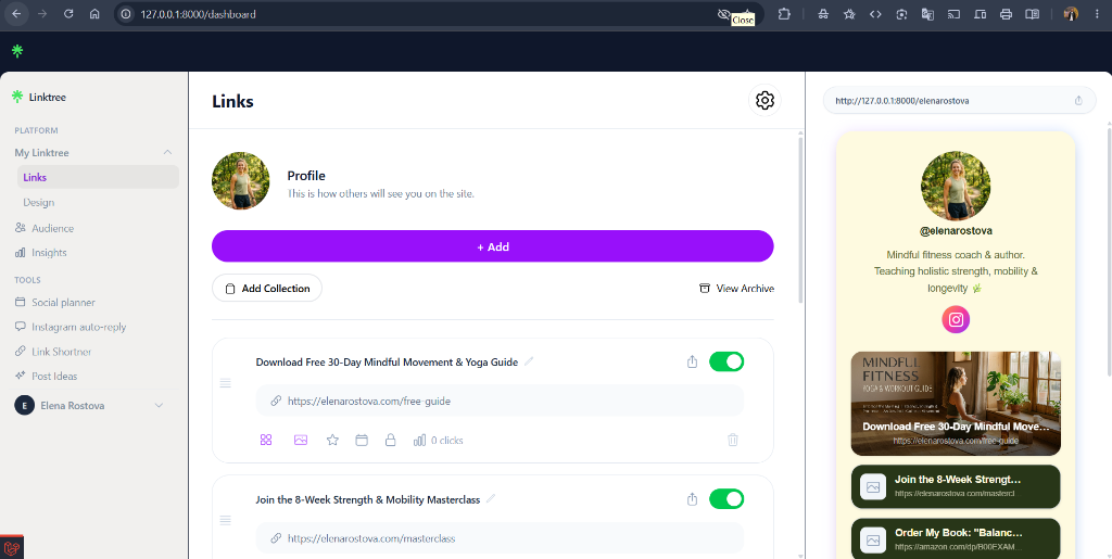 Bio Link Platform (Linktree Clone)