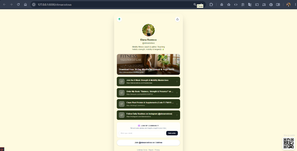 Bio Link Platform (Linktree Clone)