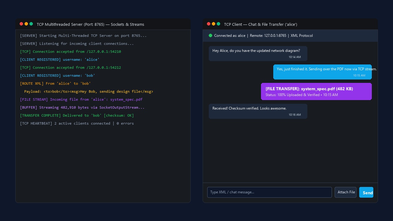 Multi-Client TCP Chat & File Transfer