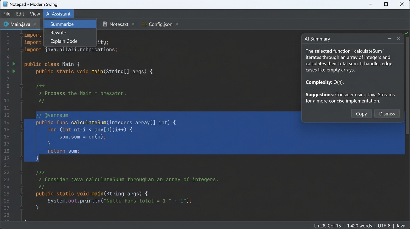 Notepad (Java Swing)